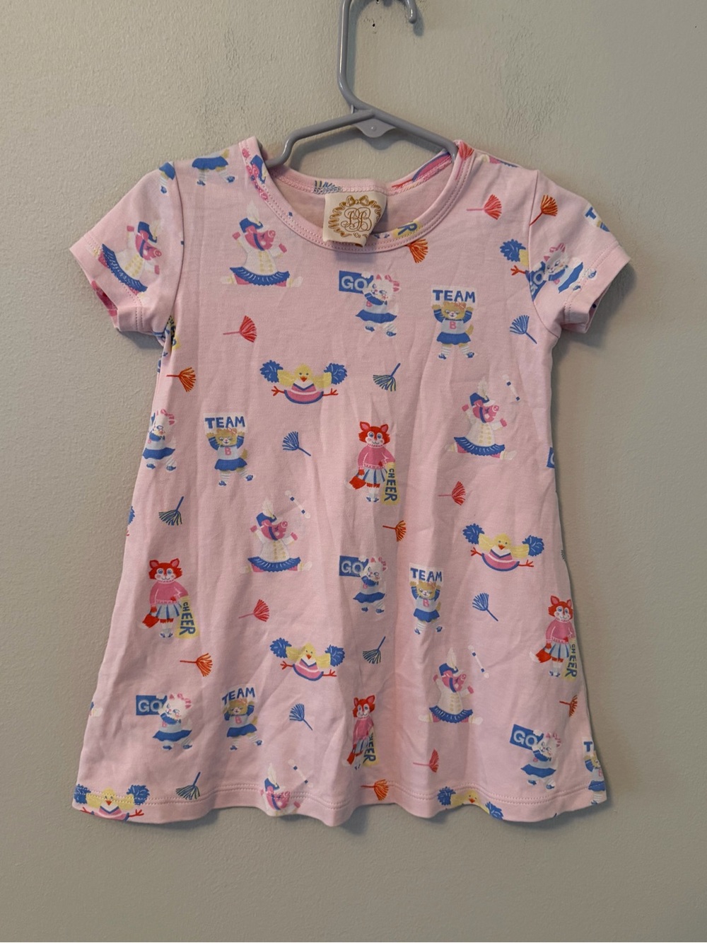 The Beaufort Bonnet Company Pink Cheerleader Print Polly Play Dress